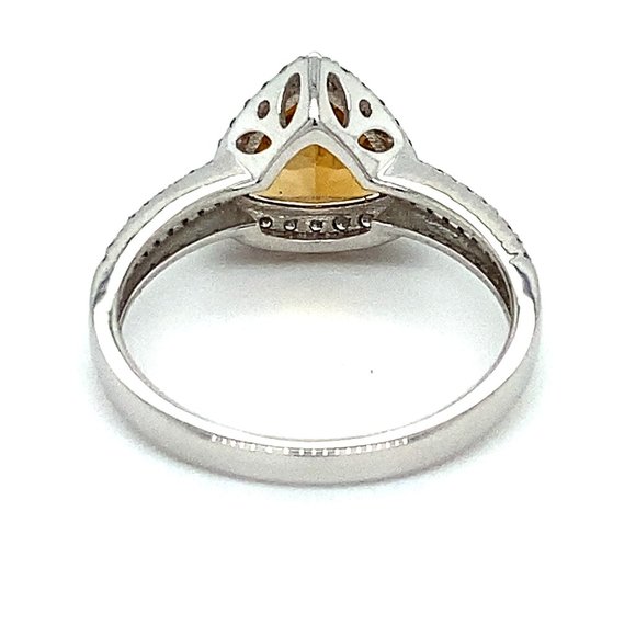 Orange Tourmaline 1.40ct Diamonds Platinum Ring - Picture 4 of 7